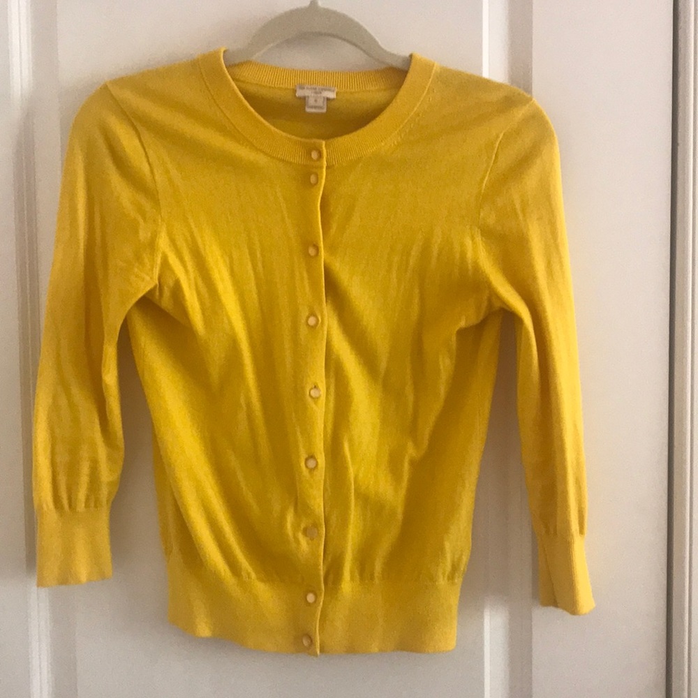3/4 sleeve Yellow Cardigan